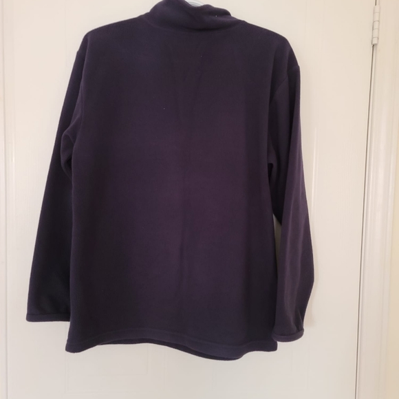 Fila Half-Zip Fleece Sweater Navy Blue/Red Orange Large - Picture 2 of 5